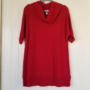 Chico Bright Red Cowl Neck Tunic Sweater